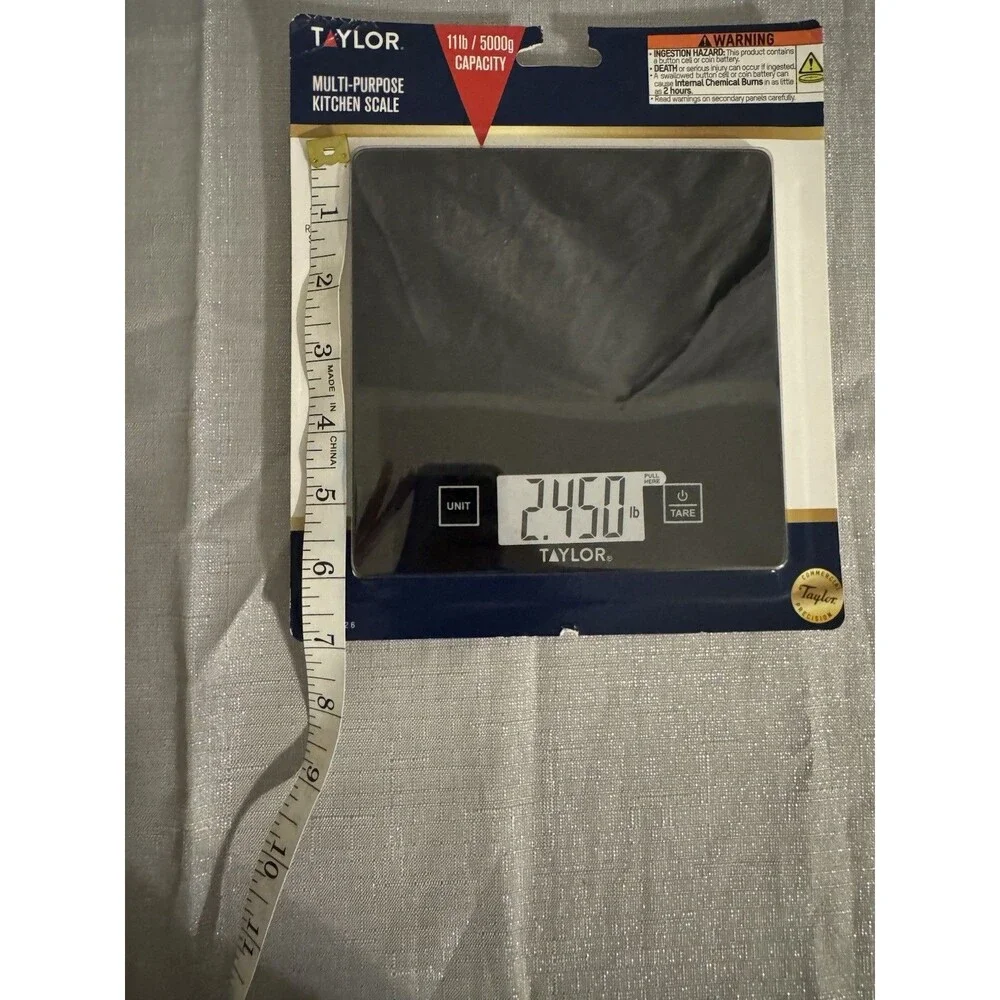New TAYLOR Multi-Purpose Kitchen Scale 11 lb/5000 g Capacity/Tare Ultra Thin